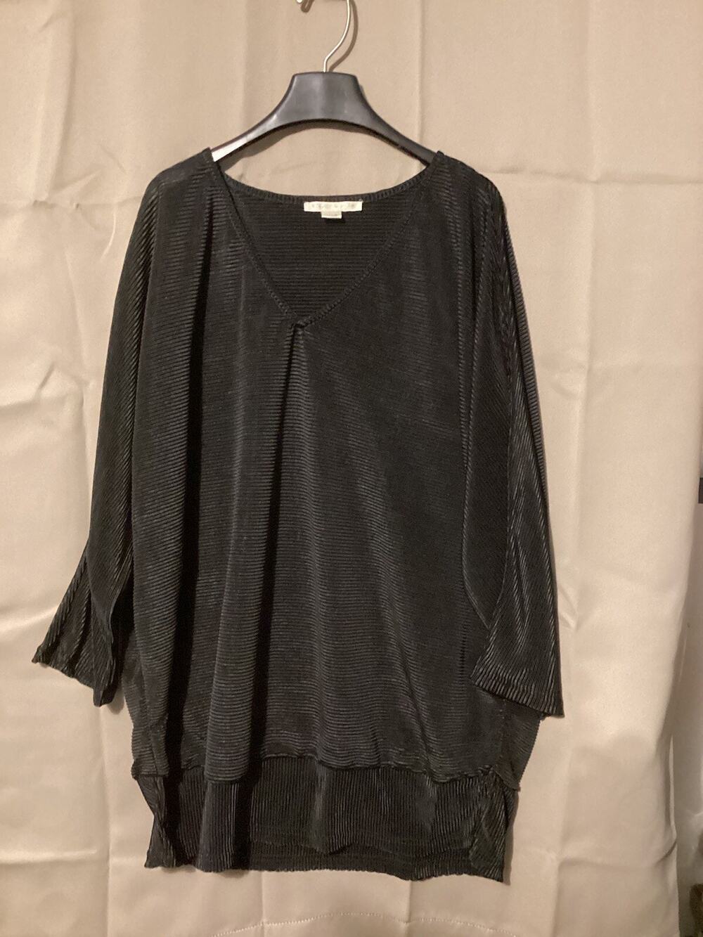 Cooper & Ella Women’s Blouse Black With 3/4 Sleeve Cool And Comfortable Size XL